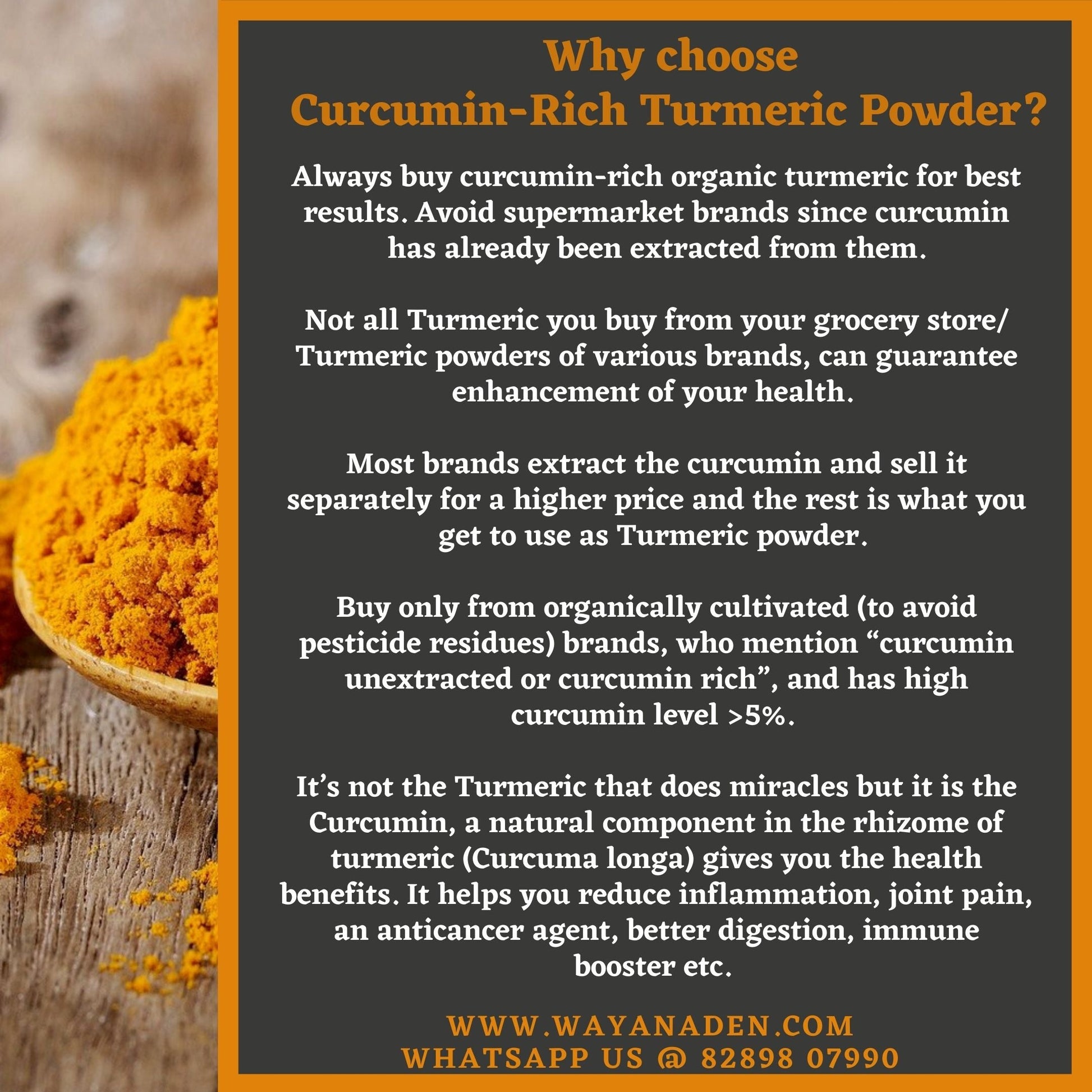 Curcumin Turmeric Powder | Organic Turmeric | WWW.WAYANADEN.COM