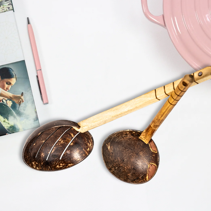 COCONUT SHELL COOKING SPOON (SET OF 2) (prepaid only)